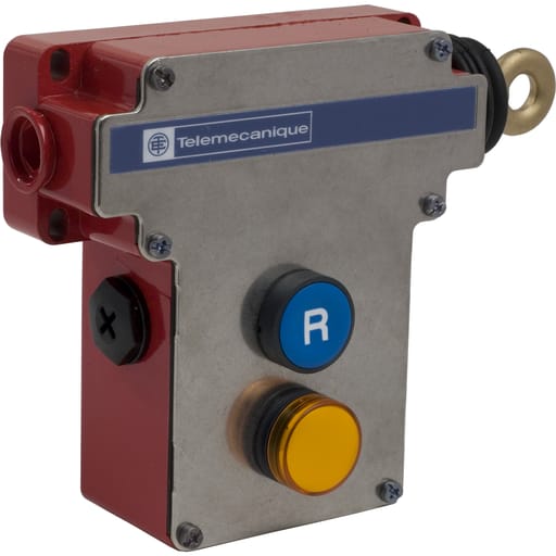 TESENSOR - TEC XY2CE1A196 Latching emergency stop rope pull switch, TEC rope pull switches XY2C, trip wire cable 300 VAC 10 A XY2CE