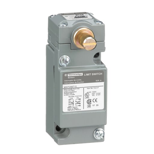 TESENSOR - TEC 9007C68T10 limit switch, 9007C, full body, rotary lever arm head, neutral position, spring return, 2 NO and 2 NC, NEMA 4 and 13