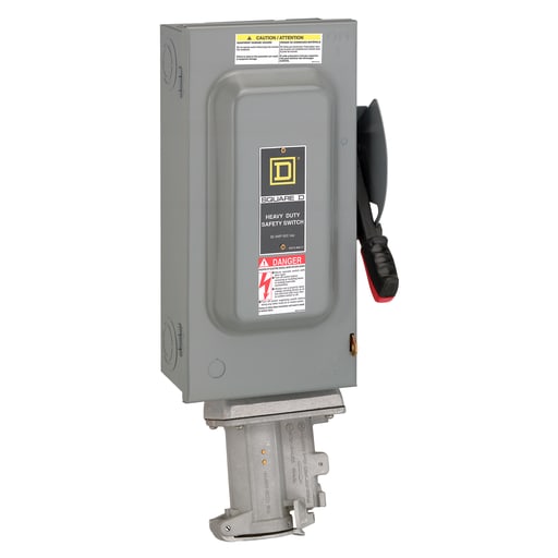 Square-D / Schneider - Square D HU362WC 600 VAC 60 Amp 3-Pole Class H/J/K/R Non-Fusible Heavy Duty Receptacle Switch