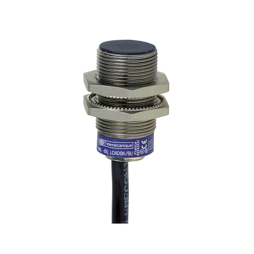 TESENSOR - TES XS1N18PA349 Inductive proximity sensors XS, inductive sensor XS1 M18, L39mm, brass, Sn10mm, 12...24 VDC, cable 2 m