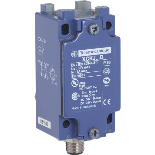 TESENSOR - TEC ZCKJ1D Limit switch body, Limit switches XC Standard, ZCKJ, fixed, w/o display, 1NC+1 NO, snap action, M12