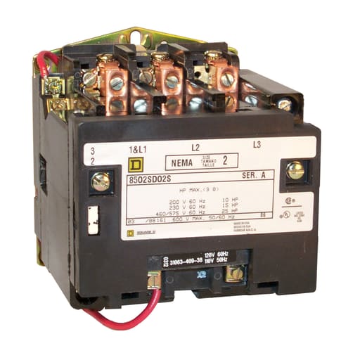 Square-D / Schneider - Square D 8502SDO3V02S 110/120 VAC 45 Amp 4-Pole Open Type Full Voltage Non-Reversing Magnetic Contactor