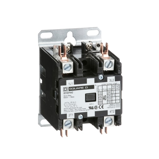 Square-D / Schneider - Square D 8910DPA42V04 277 VAC 40 Amp 2-Pole 2NO NEMA 1 Non-Reversing Definite Purpose Contactor