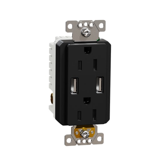 Square-D / Schneider - SQD SQR55141BK USB charger + socket