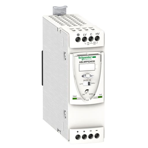 Square-D / Schneider - Square D ABL8RPS24030 200 to 500 VAC Input 24 VDC Output 3 Amp 1-Phase Switch Mode Power Supply