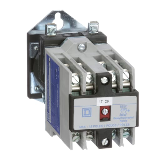 Square-D / Schneider - Square D 8501XUDO80V63 125 VDC 10/5 Amp 8-Pole 8NO Panel Mount DC Operated Industrial Utility Relay