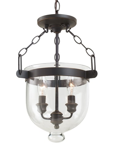 SEAGULL - SEA 77046-715 SEMI FLUSH TWO LIGHT CONVERTIBLE PENDANT WESTMINSTER