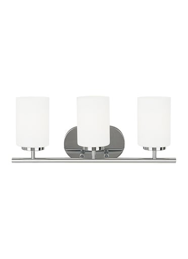 SEAGULL - SeaGull 41162-05 Three Light Wall / Bath Fixture, Chrome