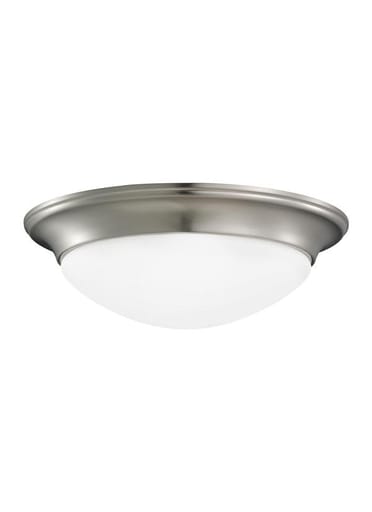 SEAGULL - SeaGull 75435-962 Two Light Ceiling Flush Mount, 14" Round, Brushed Nickel