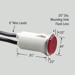 Selecta Switch - Selecta Products SL53215-6-BG 1/2 Inch 125 VAC Green Neon Flush Indicator Light