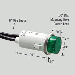 Selecta Switch - Selecta Products SL53413-6-BG 1/2 Inch 125 VAC Green Neon Raised Indicator Light