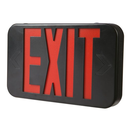 Cooper Lighting - Sure-Lites APX7RBK LED Exit Sign w/ Nickel-Cadmium Battery Backup, Universal Face, Red Lettering, Black Housing