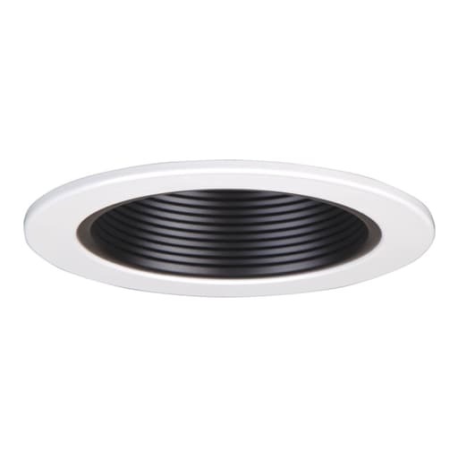 Cooper Lighting - Halo 953P 4" Trim, Metal Baffle, White Trim with Black Baffle