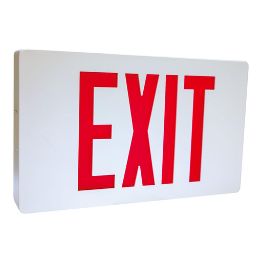 Cooper Lighting - Metalux CX71WHSD LED, White Face and Housing, Single Face, Red and Green Letters, Self-Powered, Self-Diagnostics