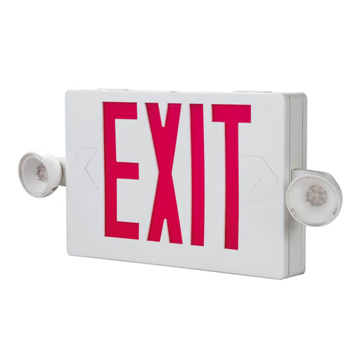 Cooper Lighting - Sure-Lites APC7R LED Combo Exit Sign, Nickel Cadmium Battery, White Housing w/ Red Letters