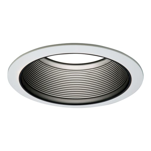 Cooper Lighting - Halo 6101BB 6" Black Straight-Side Metal Baffle, 2-White Rings Narrow & Wide