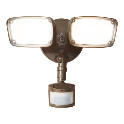 Cooper Lighting - Halo MST203T18B Twin LED Motion Flood, 180 degree PIR, Selectable CCT, Bronze