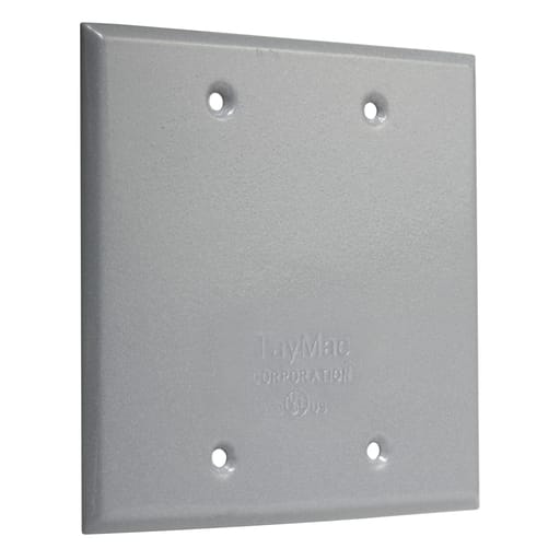 Taymac / Hubbell - Bell BC200S 2 Gang Blank Cover Silver