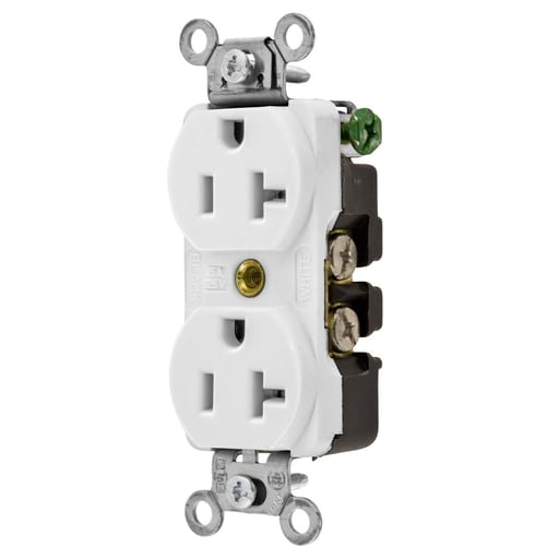 Hubbell Wiring Device - HWDK 5352W RCPT, DUP SB, HUBPRO, 20