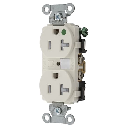 Hubbell Wiring Device - Hubbell 8300LATRA Straight Blade Device, Tamper Resistant Duplex Receptacle, Hubbell-Pro, Hospital Grade, 20A 125V, 2-Pole 3- WireGrounding, 5-20R, Light Almond