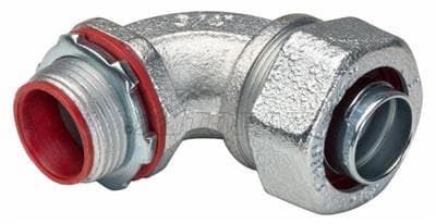 TOPAZ - Topaz Corp 493S 1 Inch Zinc Plated Malleable Iron 90 Degrees Insulated Throat Liquidtight Connector