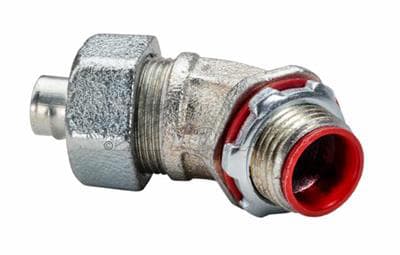 TOPAZ - Topaz Corp 233S 1 Inch Zinc Plated Malleable Iron 45 Degrees Insulated Throat Liquidtight Connector