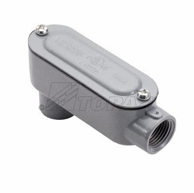 TOPAZ - Topaz Corp LB2CG 3/4 Inch Powder Coated Die-Cast Aluminum Type LB Threaded Rigid Conduit Body with Cover and Gasket