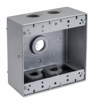 TOPAZ - TPZ WB2550 1/2" 5HOLE 2-GANG WEATHE
