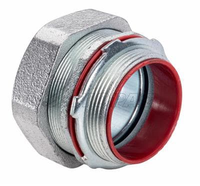 TOPAZ - Topaz Corp 477S 2-1/2 Inch Zinc Plated Malleable Iron Straight Insulated Throat Liquidtight Connector