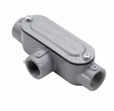 TOPAZ - Topaz Corp T2CG 3/4 Inch Powder Coated Die-Cast Aluminum Type T Threaded Rigid Conduit Body with Cover and Gasket