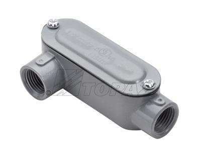 TOPAZ - Topaz Corp LR2CG 3/4 Inch Powder Coated Die-Cast Aluminum Type LR Threaded Rigid Conduit Body with Cover and Gasket