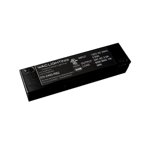 Wac Lighting - WAC Lighting EN-2460-RB2 Class-2 Enclosed Electronic Transformer, 120V Input, 24V AC / 60W Output