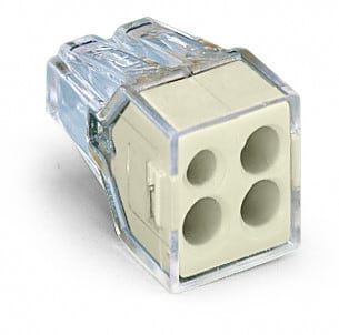 Wago - Wago 773-124 PUSH WIRE® 4-Port (LIGHT GRAY) Junction Box Wire Connector, #18-#12 Solid, #16-#12 Stranded (100/Box)