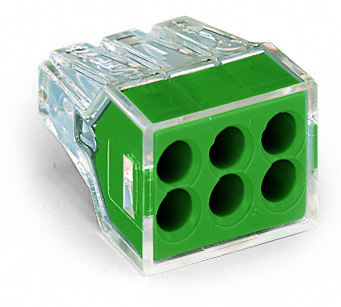 Wago - WAGO 773-116 GREEN 6-COND WALL-NUT (50)