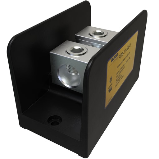 Ilsco - Ilsco PDB-11-500-1 Power Distribution Block, Dual Rated, Line Conductor Range 500-4, Load Range 500-4, 1 Port Per Pole Line Side, 1 Port Per Pole Load Side, 1 Pole, UL, CSA