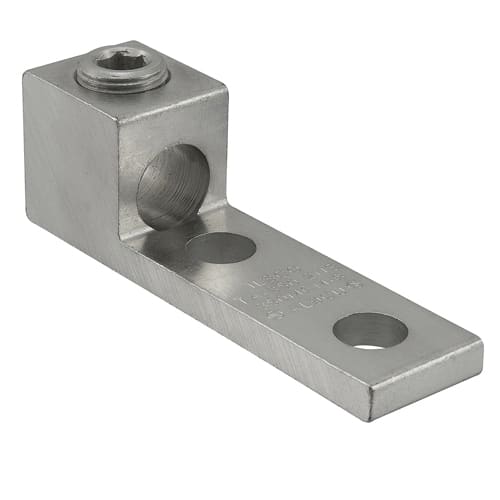 Ilsco - Ilsco TA-350-2NS Aluminum Mechanical Lug, Conductor Range 350-6, 1 Port, 2 Holes, 1/2in Bolt Size, 1-3/4in Hole Spacing, Tin Plated, UL, CSA