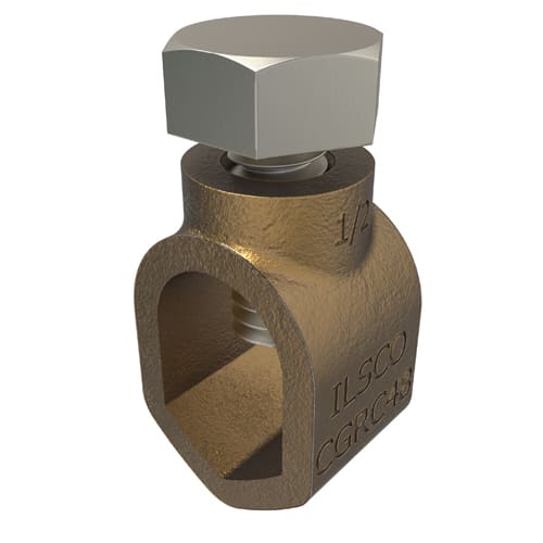 Ilsco - Ilsco CGRC-48 Permaground Bronze Ground Rod Clamp, Conductor Range 2-10, Ground Rod Size 1/2in, Rebar Size #4, UL