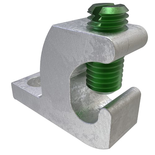 Ilsco - Ilsco GBL-4DBT Permaground Copper Lay-in Groud Lug, Conductor Size 4-14, #10 Bolt Size, Slotted Head, Tin Plated