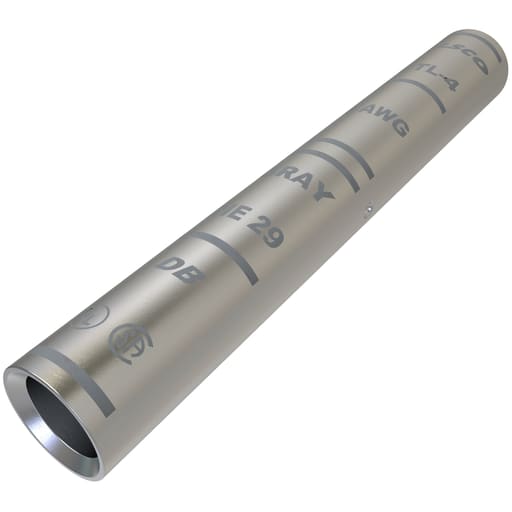 Ilsco - Ilsco CTL-4 SureCrimp® Copper Compression Sleeve, Conductor Size 4, Long Barrel, Tin Plated, UL, CSA