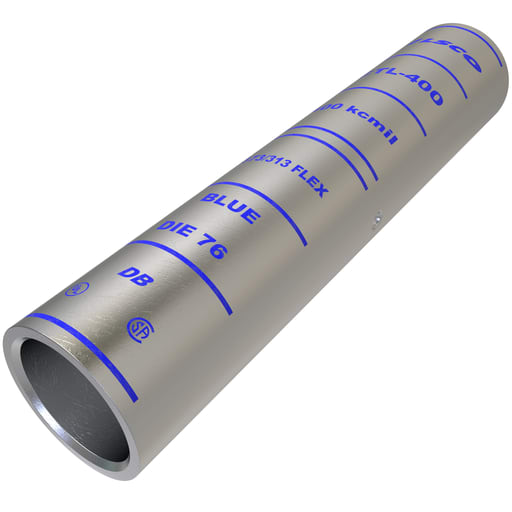 Ilsco - Ilsco CTL-400 SureCrimp® Copper Compression Sleeve, Conductor Size 400, Long Barrel, Tin Plated, UL, CSA