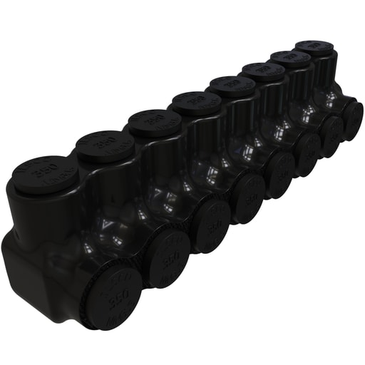 Ilsco - Ilsco PBTS-8-350 Nimbus Insulated Aluminum Multi-Tap Connector, Conductor Range 350-6, 8 Ports, Single Sided Entry, Tin Plated, UL, CSA