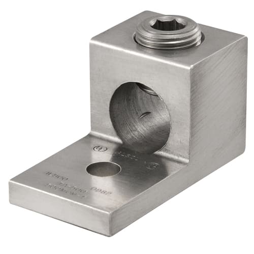 Ilsco - Ilsco TA-500 Aluminum Mechanical Lug, Conductor Range 500-4, 1 Port, 1 Hole, 3/8in Bolt Size, Tin Plated, UL, CSA