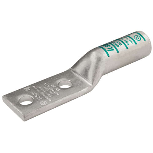 Ilsco - Ilsco CLND-600-12-134 SureCrimp® Copper Compression Lug, Conductor Size 600, 2 Holes, 1/2in Bolt Size, 1-3/4in Hole Spacing, Long Barrel, No Sight Window, Tin Plated, UL, CSA