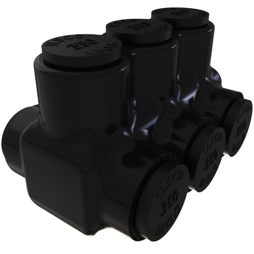 Ilsco - Ilsco PBTD-3-350 Nimbus Insulated Aluminum Multi-Tap Connector, Conductor Range 350-6, 3 Ports, Dual Sided Entry, Tin Plated, UL, CSA