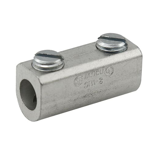 Ilsco - Ilsco SPA-2 Aluminum Splicer/Reducer, Dual Rated, Conductor Range 2-14, Tin Plated, UL, CSA