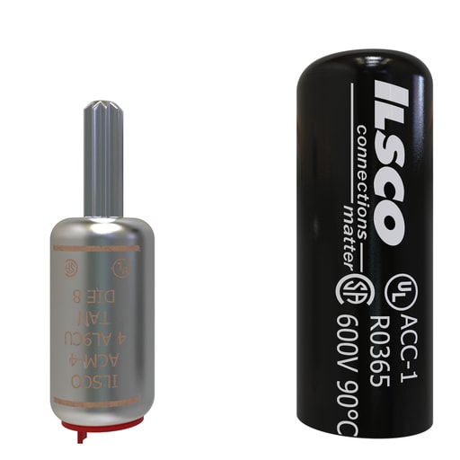 Ilsco - Ilsco ACM-4 Aluminum Compression Pigtail Adaptor, Conductor Size 4, Tin Plated, UL, CSA
