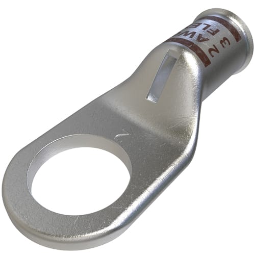 Ilsco - Ilsco CCL-2-12 Copper Compression Lug, Conductor Size 2, 1 Hole, 1/2in Bolt Size, Standard Barrel, Sight Window, Tin Plated, UL, CSA