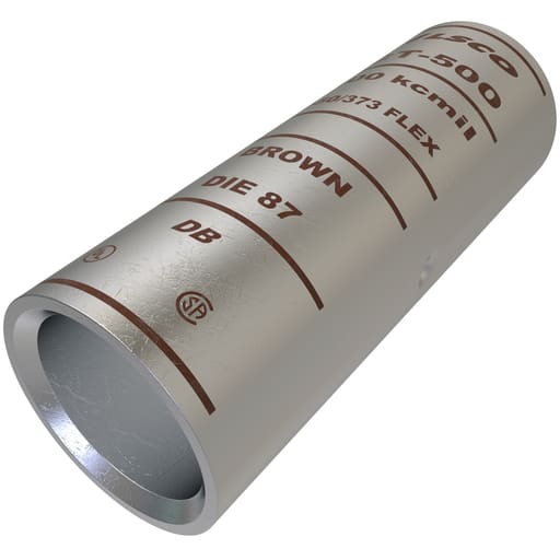 Ilsco - Ilsco CT-500 SureCrimp® Copper Compression Sleeve, Conductor Size 500, Tin Plated, UL, CSA