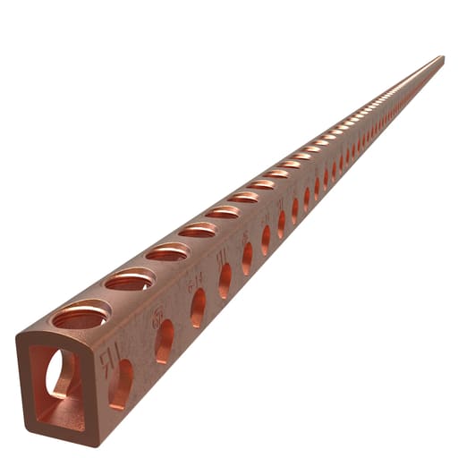 Ilsco - Ilsco N-87 Copper Ground Bar, Conductor Range 6-14, 87 ports, UL