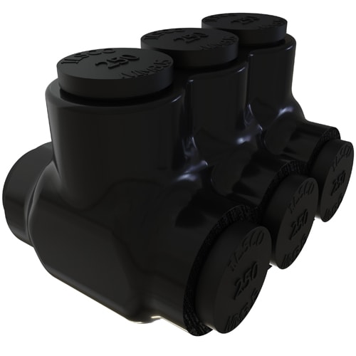 Ilsco - Ilsco PBTD-3-250 Nimbus Insulated Aluminum Multi-Tap Connector, Conductor Range 250-6, 3 Ports, Dual Sided Entry, Tin Plated, UL, CSA
